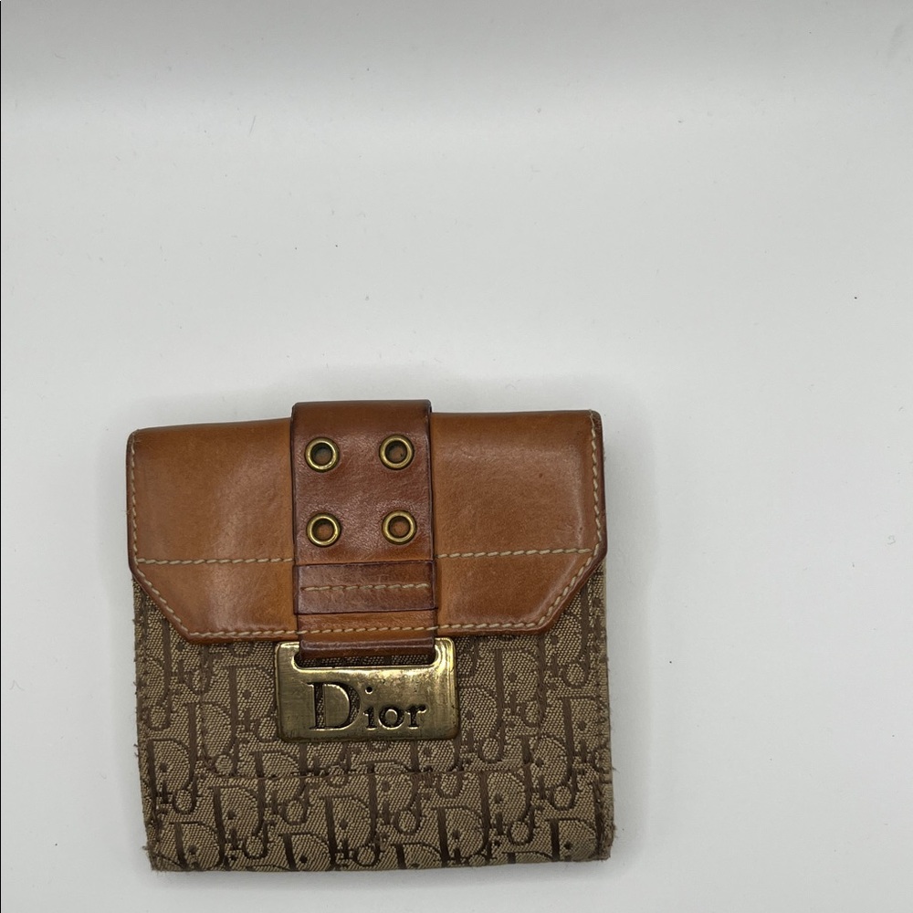 Dior Tan and Brown Monogram Wallet